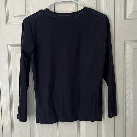 Navy Long Sleeve Shirt with Hawk Design - Picture 2 of 5